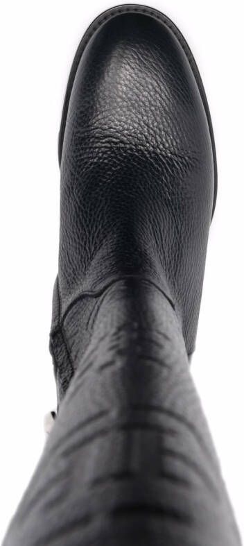 Philipp Plein embossed-logo knee-high boots Black