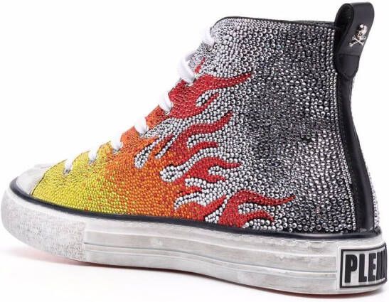 Philipp Plein Flames Megastar high-top sneakers Silver