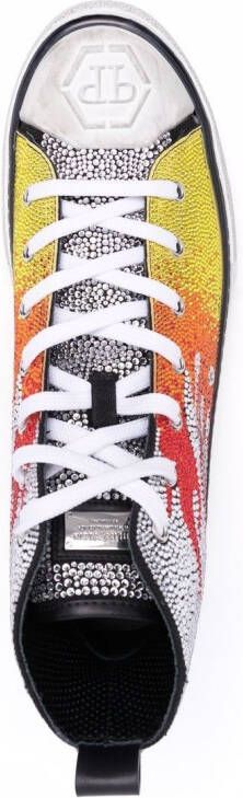 Philipp Plein Flames Megastar high-top sneakers Silver