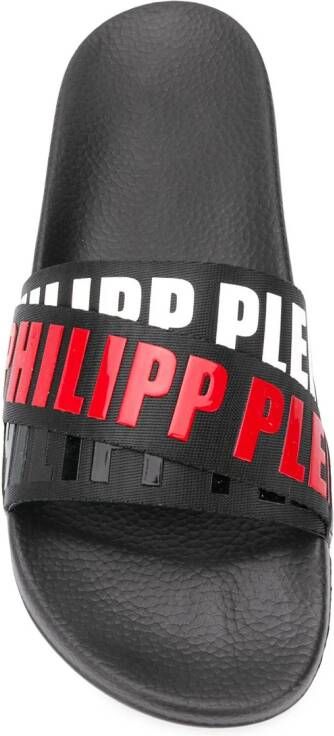Philipp Plein Flat logo gummy sandals Black
