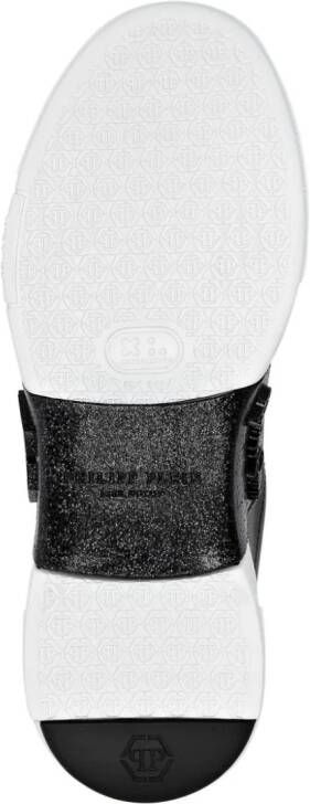 Philipp Plein Glitter Lo-Top leather sneakers Black