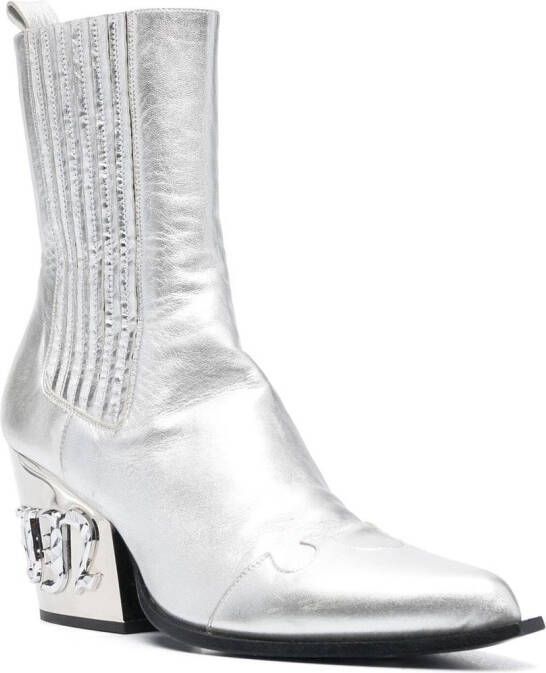 Philipp Plein Gothic 85mm mid-calf boots Silver