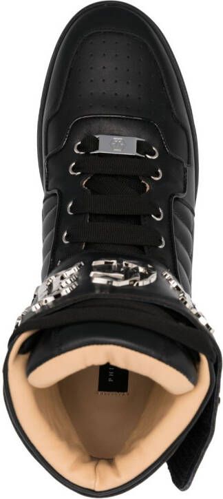 Philipp Plein Gothic-plaque high-top sneakers Black