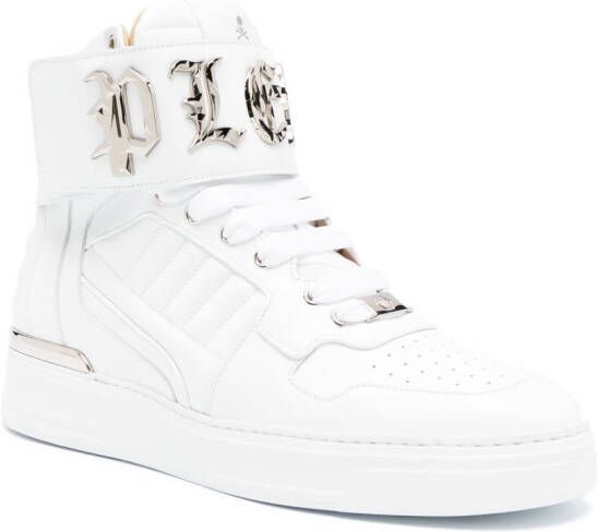 Philipp Plein Gothic-plaque high-top sneakers White