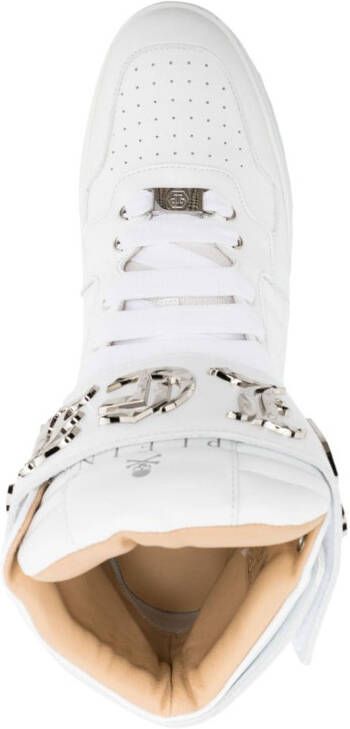 Philipp Plein Gothic-plaque high-top sneakers White