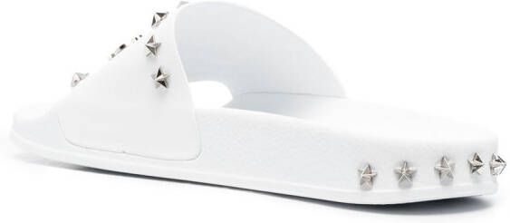Philipp Plein Gothic Plein stud-studded slides White