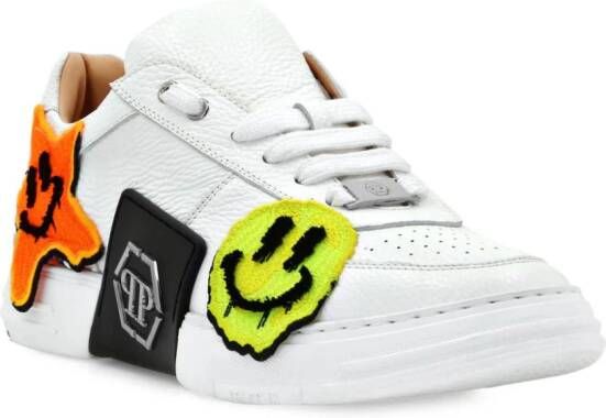 Philipp Plein graffiti-embroidered lace-up sneakers White