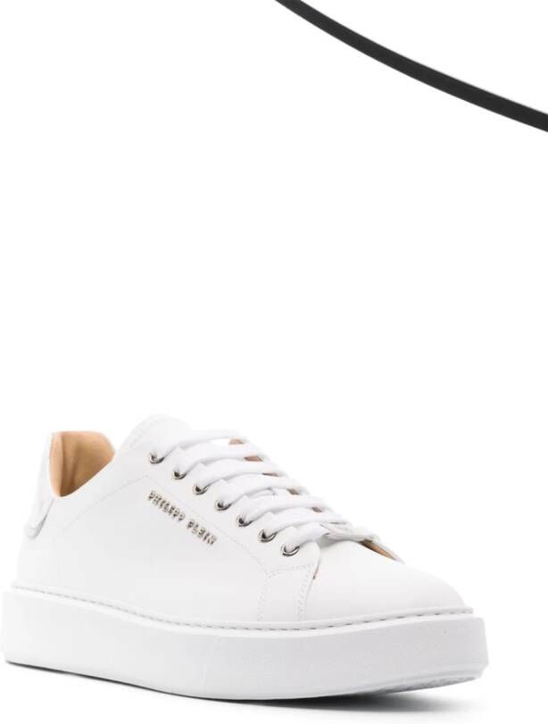 Philipp Plein Hexagon leather sneakers White