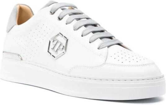 Philipp Plein Hexagon leather sneakers White