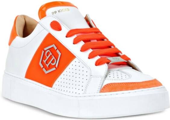 Philipp Plein Hexagon low-top faux-leather sneakers White