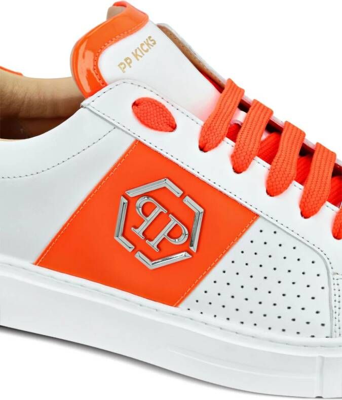 Philipp Plein Hexagon low-top faux-leather sneakers White