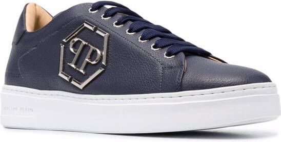 Philipp Plein Hexagon low-top leather sneakers Blue
