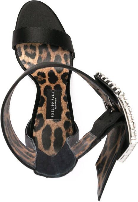 Philipp Plein Iconic Plein rhinestone-buckle sandals Black