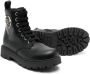 Philipp Plein Junior hexagon logo leather boots Black - Thumbnail 2