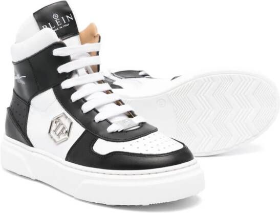 Philipp Plein Junior high-top leather sneakers White