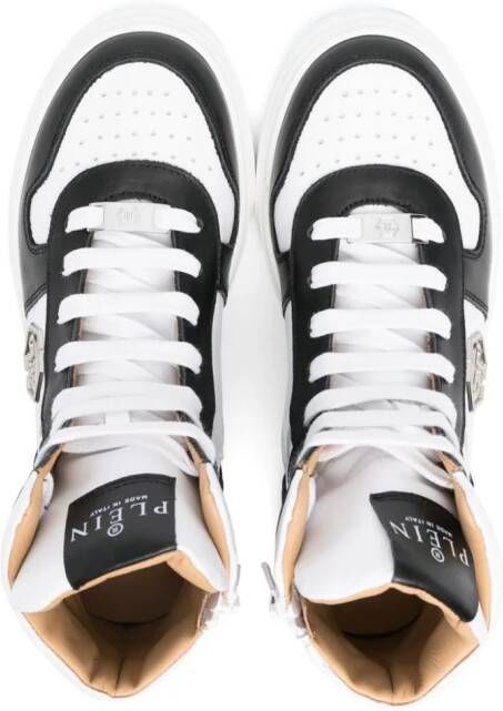 Philipp Plein Junior high-top leather sneakers White