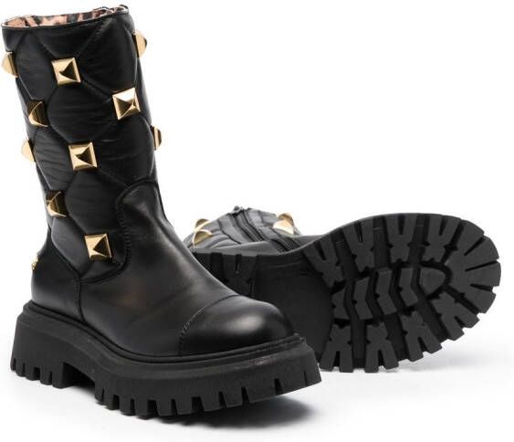 Philipp Plein Junior stud-embellished boots Black