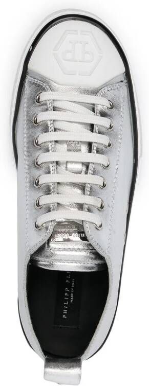 Philipp Plein laminated Megastar sneakers Silver
