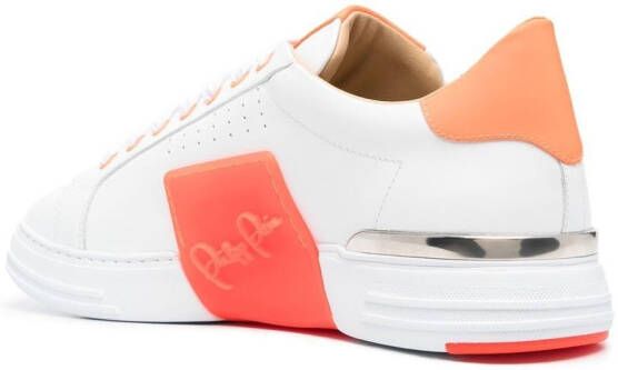 Philipp Plein leather logo-patch sneakers White