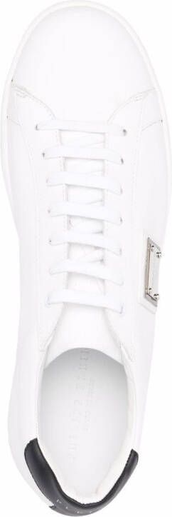 Philipp Plein leather low-top sneakers White