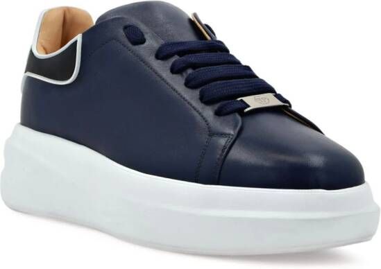 Philipp Plein leather platform sneakers Blue