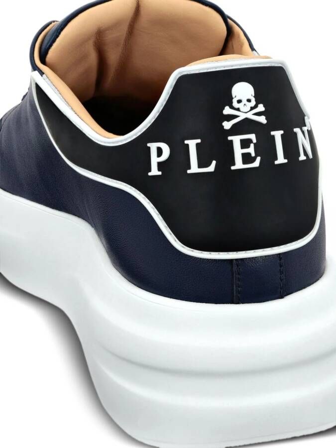 Philipp Plein leather platform sneakers Blue
