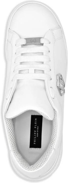 Philipp Plein logo-appliqué leather sneakers White