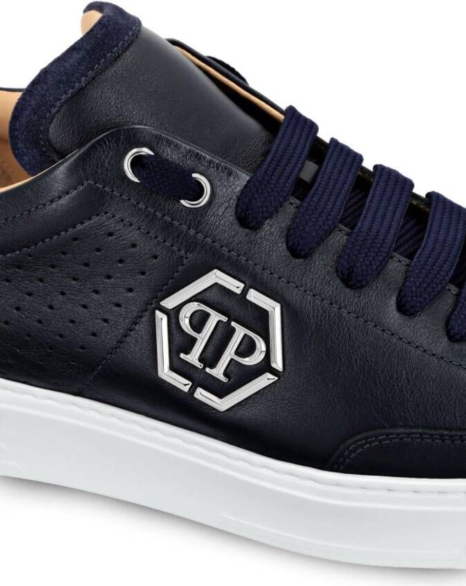 Philipp Plein logo-appliqué low-top sneakers Blue