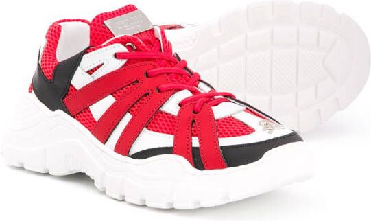 Philipp Plein logo colour-block sneakers Red