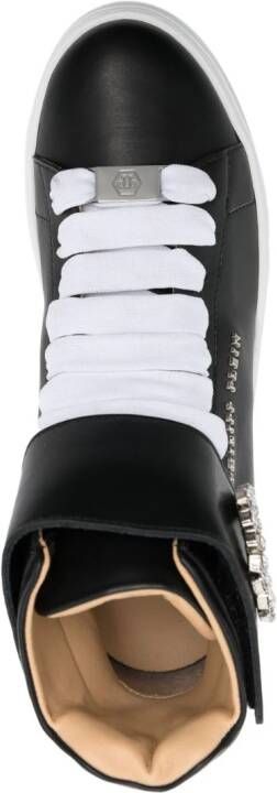 Philipp Plein logo-lettering crystal-embellished sneakers Black