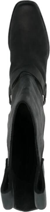 Philipp Plein logo-lettering leather boots Black