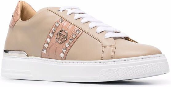 Philipp Plein logo low-top sneakers Neutrals