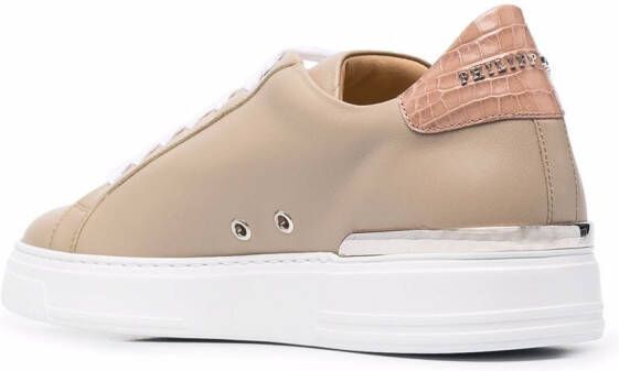 Philipp Plein logo low-top sneakers Neutrals