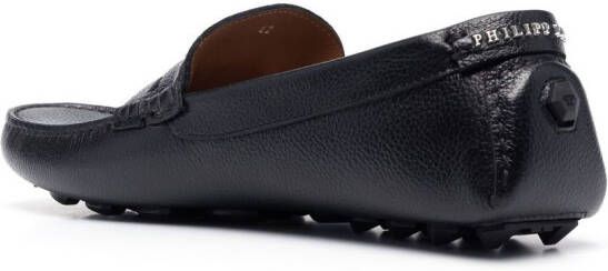 Philipp Plein logo moccasin loafers Black