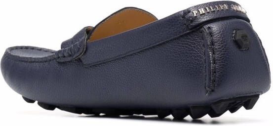 Philipp Plein logo moccasin loafers Blue