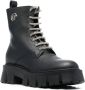 Philipp Plein logo-plaque lace-up leather boots Black - Thumbnail 2