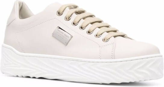 Philipp Plein logo-plaque lace-up sneakers Neutrals