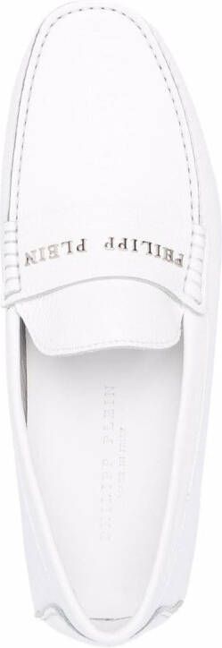 Philipp Plein logo-plaque leather loafers White