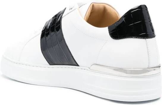 Philipp Plein logo-plaque leather low-top sneakers White