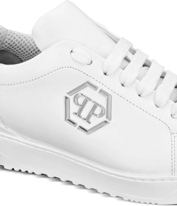 Philipp Plein logo-plaque leather sneakers White