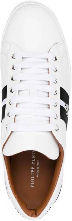 Philipp Plein logo-plaque low-top leather sneakers White