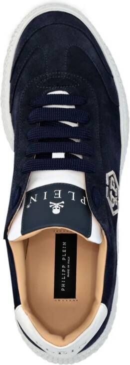 Philipp Plein logo-plaque suede sneakers Blue