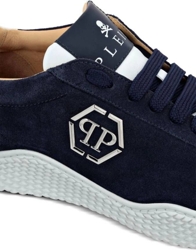 Philipp Plein logo-plaque suede sneakers Blue