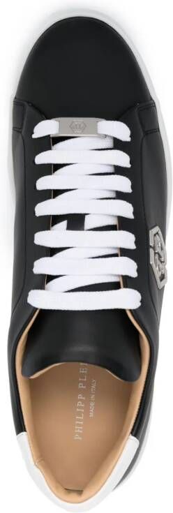 Philipp Plein logo-plaque two-tone leather sneakers Black
