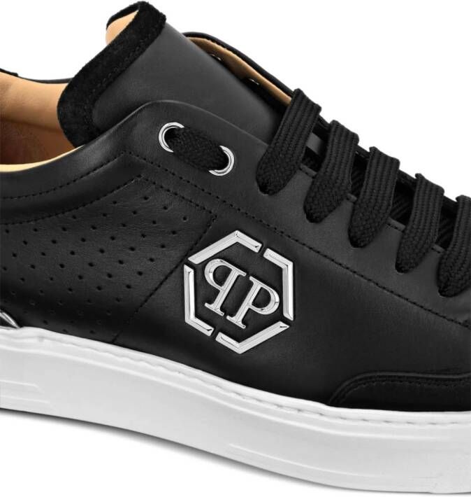 Philipp Plein logo-print leather sneakers Black