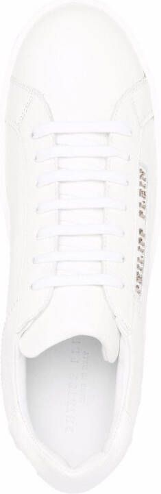 Philipp Plein logo-print leather sneakers White