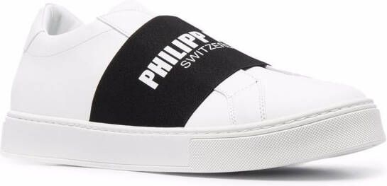 Philipp Plein logo strap slip-on sneakers White