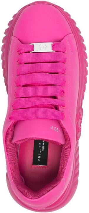 Philipp Plein low-top lace-up sneakers Pink
