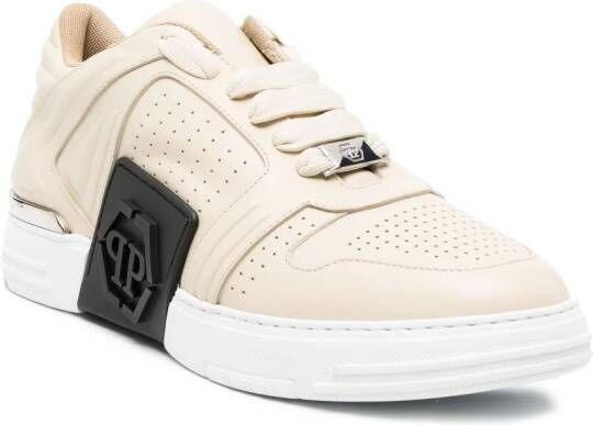 Philipp Plein low-top leather sneakers Neutrals