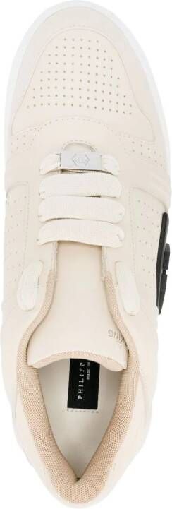 Philipp Plein low-top leather sneakers Neutrals